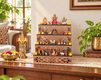 Golu Steps for Navaratri | Ashtalakshmi Golu Steps | Artistic Kolu Padi Display | Reusable Festival Doll Stand| Small Size
