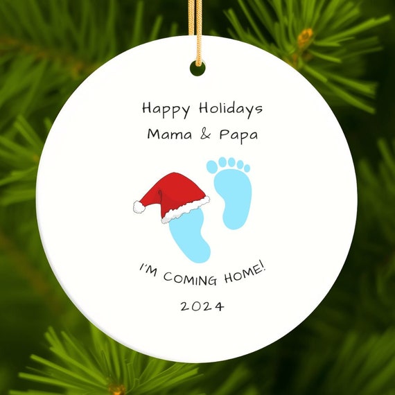 Happy Holidays Mama and Papa Baby Boy I'm Coming Home Christmas