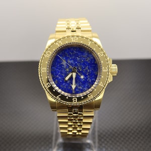 Orologio in acciaio inossidabile color lapislazzuli e oro