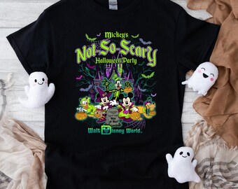 Vintage Mickey's Not So Scary 2025 Shirt, WDW Halloween Family Costume Outfit, Disney Halloween Tee, Mickey & friends Skeleton Pumpkin Shirt