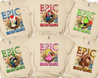 Super Mario Family Vacation 2025 Shirt: Epic Universe Matching Group