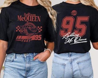 Retro Lightning Mcqueen Shirt, Lightning McQueen Number Back, Disney Cars Shirt, Car Pixar Shirt, Disney Cars Land, Comfort Colors Shirts