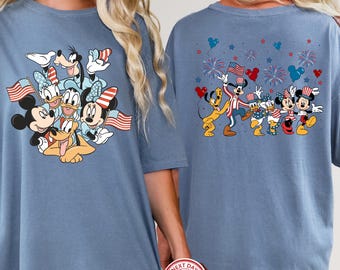 Happy Independence Day 2026 Shirt, Patriotic Mickey and Friends Shirt, Disney 4th of July Mickey and Friends Disneyland American Family Tee