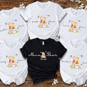Custom Est Mama Bear Papa Bear and Baby Bear Shirt, Family Bear Matching Shirt, Baby Shower Shirts for New Mom and Dad, Cute Baby Bear Shirt