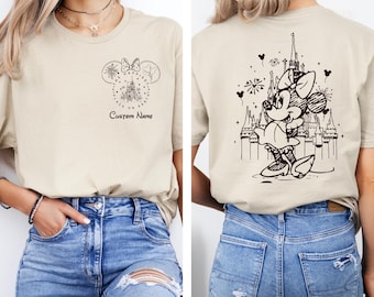 Custom Disney Shirt Matching Family Disney T-shirts Retro Mickey Minnie Happiest Place One Earth Matching Disney World Family Trip Shirt