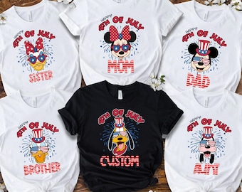 Personalized, Disney 4th Of July Shirt, Disney Characters 4th of July, Mickey 4th Of July Shirt, Custom, Mickey and Friends 4th July Shirt,