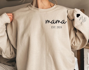 パパとママのマッチングスウェットシャツ、ママとパパのパーカー、お子様の名前入りママセーター、パパのクルーネック、クリスマスギフト