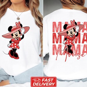Mama Mouse shirt Minnie Mouse moeder T-shirt Disney familie bijpassende T-shirt Moederdag cadeau schattige cartoon graphic T-shirt gepersonaliseerd cadeau voor mama