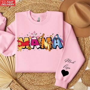 Custom Mama Bear Sweatshirt, Mama Est with Kid Name on Sleeve Sweatshirt, Personalized Mom Sweatshirt, Custom Mothers Day Gift, New Mom Tee