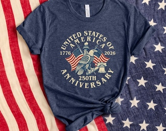 USA 250th Anniversary Shirt, Patriotic Graphic Tee, Vintage Style American Flag T-Shirt, 4th of July T-Shirt, 4th July Family Shirts