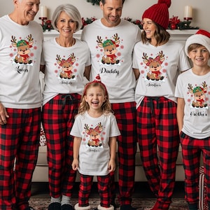 Reindeer Family Christmas Shirt,Personalized Christmas Family Shirt,Custom Family Name Tee,Funny Christmas Tee,Gift For Christmas,Xmas Gift