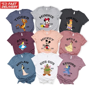Disney Characters Shirts, Family Disneyworld Shirts, Disney Character Group Shirt, Vintage Disney Character Shirt, Disney Family Shirt