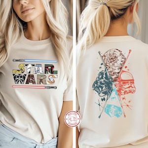 Disney Star Wars Two Sided T-Shirt, Star Wars Shirt, Darth Vader Shirt, Galaxy's Edge Shirt, Retro Star Wars Shirt, Star Wars Day Shirt