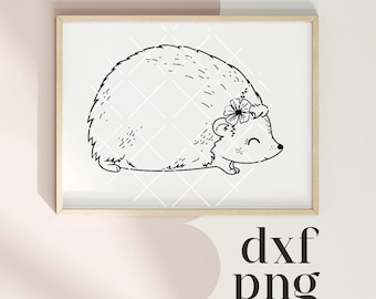 Hedgehog Vector, Floral Crown SVG, PNG, DXF (Digital Download)