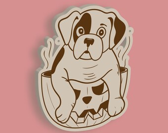 Halloween 3D Dog Garland Digital File for Laser Cutting and Engraving