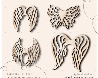 macrame wings SVG, PNG, DXF file, angel wings files