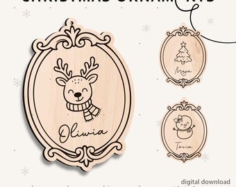 Christmas Tree Ornaments SVG, laser cut fiels