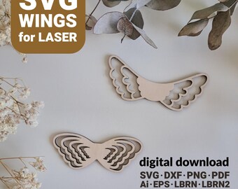 Angel Wings SVG Files for Laser Cutting and Macrame (Digital Download)