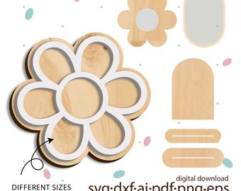 Conjunto de archivos para corte láser, SVG de espejo floral