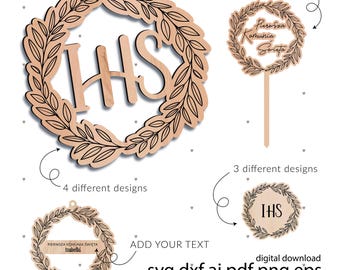 Bundle laser cut files, first communion ornaments svg