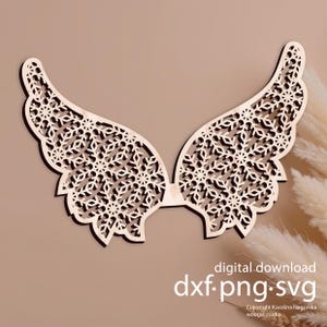 Makramee Flügel SVG: Engelsflügel Grafikdesign (Digitaler Download)
