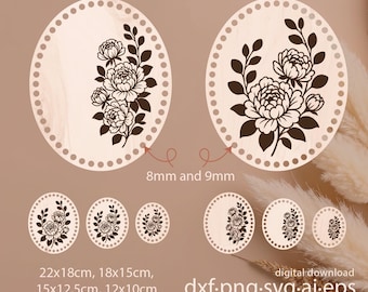 Fichiers Svg découpés au laser, bases ovales pour crochet,