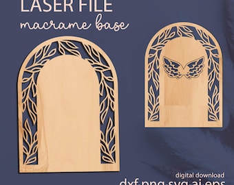 Memorial Keepsakes Wings Frame - Laser Engraving & Cutting Digital Files, Frame for Macrame, Baptism
