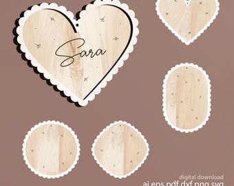 Etiquetas para Pascua, cumpleaños y regalos para corte láser, etiqueta para cesta SVG