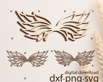 Diseño de alas: Alas de ángel de macramé SVG PNG DXF (archivo digital)
