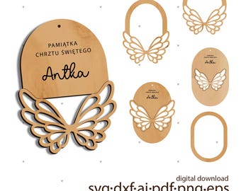 Angel wings macrame hoops for laser