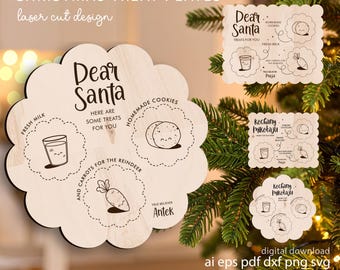 Base de platos navideños SVG para láser