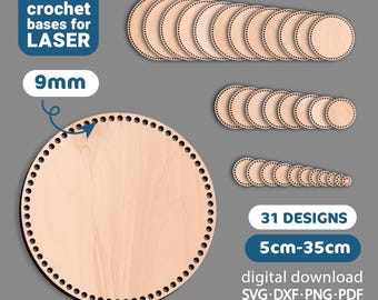 Bases de ganchillo para corte láser (SVG)