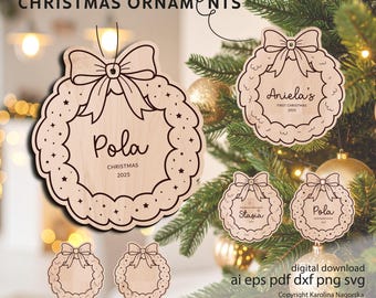 Christmas Ornaments for Laser, SVG Christmas Files