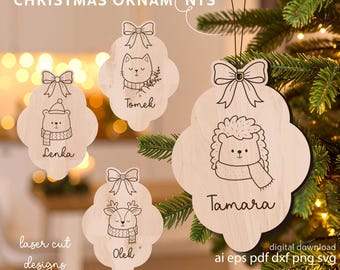 Christmas Ornaments for Laser, SVG Christmas Files