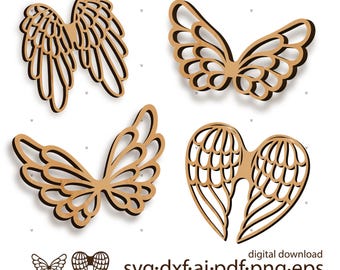 macrame wings set SVG, angel wings files