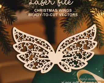 Christmas Angel Wings Macrame SVG Laser Cut File (Digital Download)