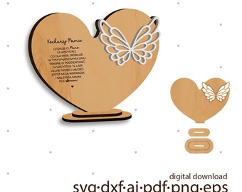 Heart Shaped Laser Cut Bases: Macrame Angel SVG Files (Digital Download)