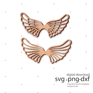 Angel wings for laser, svg and dxf files