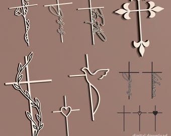 Diseño de cruz para láser, archivos de corte láser de la Cruz de la Primera Comunión, SVG de la Resurrección (descarga digital)