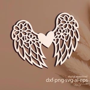Alas de ángel SVG: Archivos de ángel para macramé para láser (descarga digital)