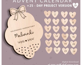Laser-geschnittene Adventskalender-Vorlage: Anpassbares SVG-Design