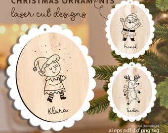 3D Christmas Ornaments for Laser, SVG Christmas Files