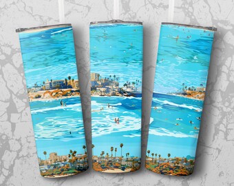 Tumber Wrap: la jolla shores beach 20 oz Tumbler Sublimation Design, Straight & Tapered Wrap, Tumbler Wrap, Tumbler PNG, Instant Download