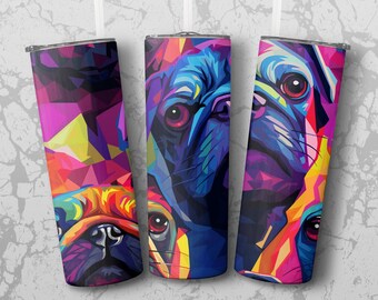 Tumber Wrap: pugs 20 oz Tumbler Sublimation Design, Straight & Tapered Wrap, Tumbler Wrap, Tumbler PNG, Instant Download