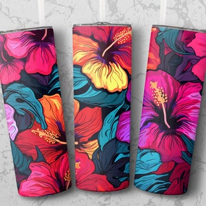 Tumber Wrap: hibiscus 20 oz Tumbler Sublimation Design, Straight & Tapered Wrap, Tumbler Wrap, Tumbler PNG, Instant Download