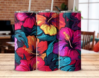 hibiscus 20 OZ Stainless Steel Tumbler.
