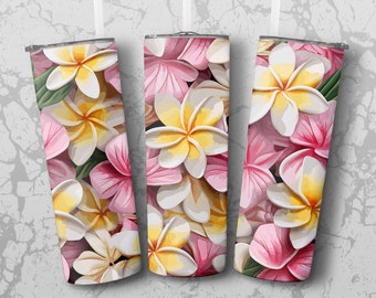 Tumber Wrap: plumerias 20 oz Tumbler Sublimation Design, Straight & Tapered Wrap, Tumbler Wrap, Tumbler PNG, Instant Download