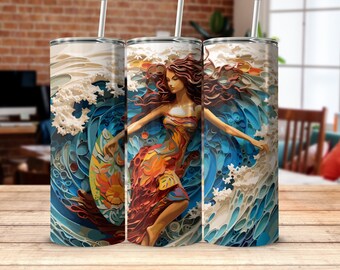 surfer princess 20 OZ Stainless Steel Tumbler.
