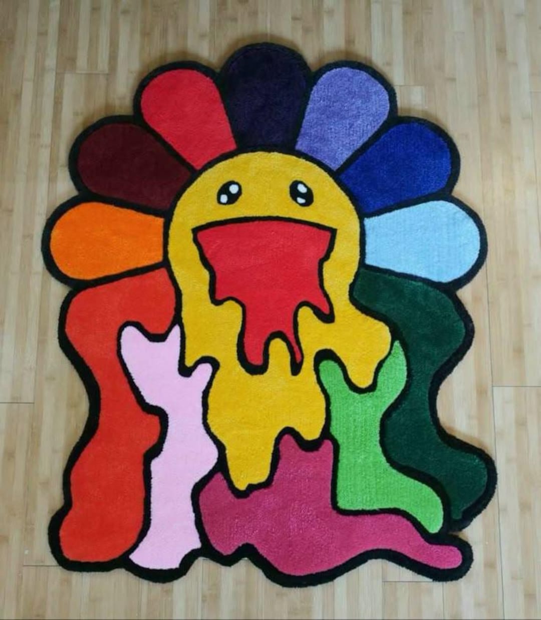 Melted Flower Takashi Murakami Rug Tapestry Multi-color, Hype-beast ...