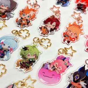Biggest Deal – Buy 1 Get 4 Free! 5 Genshin Keychains Fanmade Anime Charms Pick Your Favorites Ends September 31 Limited Time Offer